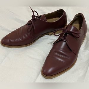 Everlane The Modern Oxford Low Top Genuine Leather Flat Shoes Oxblood size 7